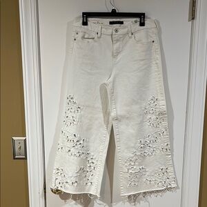 Liverpool Wide Leg Crops with Cutouts